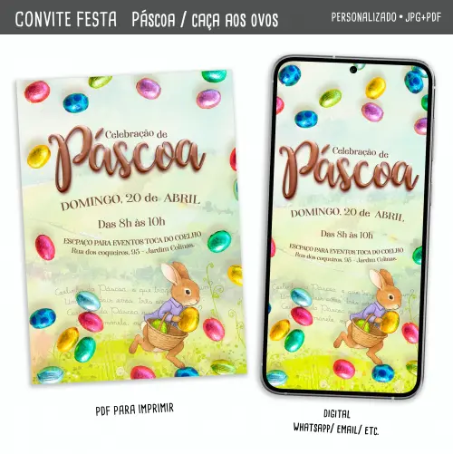 Convite Digital Páscoa/ Celebração da Páscoa