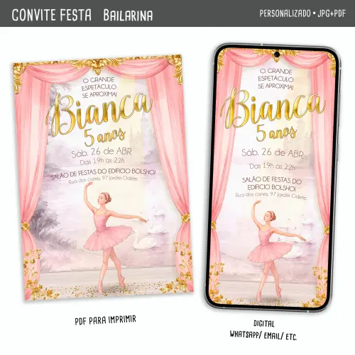 Convite Digital Bailarina/ Ballet