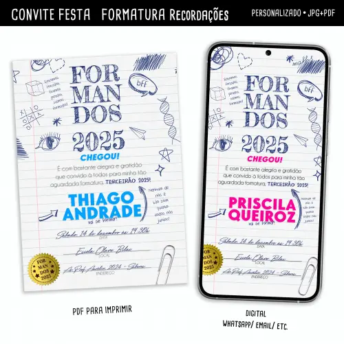 Convite Digital Formatura Recordações!