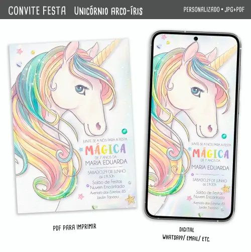 Convite Digital Unicórnio