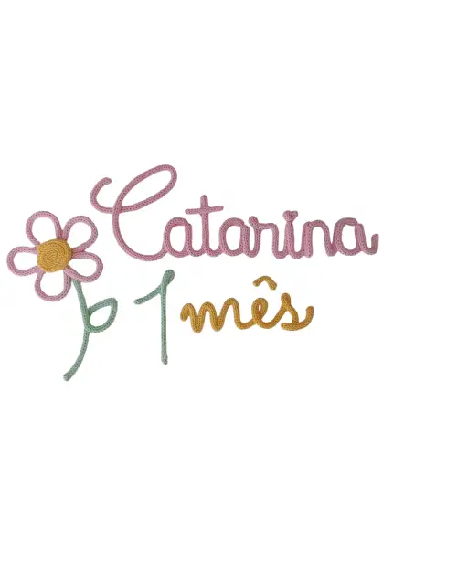 Kit Mesversário em Tricotin Clássico Menina + Nome