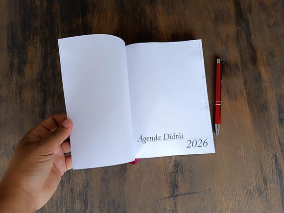 Agenda 2026 Capa de Couro Marrom Ferrugem