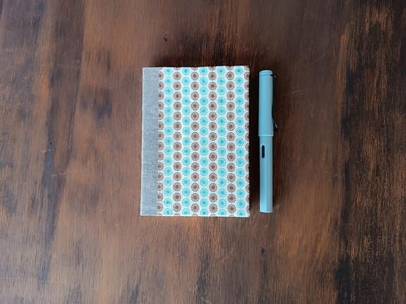 Caderno A6 Arabesco Floral de Tecido