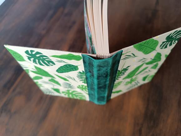 Caderno A6 Folhas de Tecido e Couro