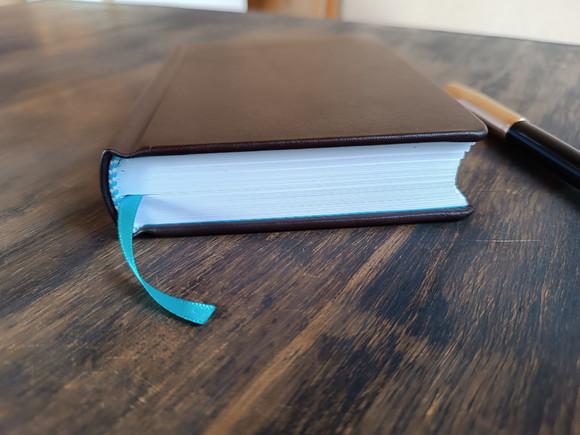 Caderno A6 Marrom Capa Dura de Couro Legítimo