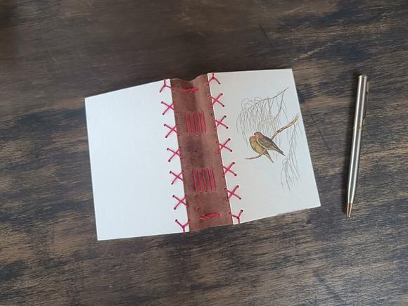Caderno A6 Pássaros No4 Capa Dura Marrom