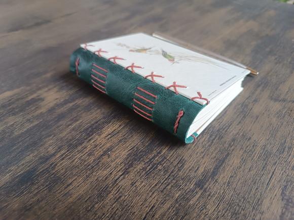 Caderno A6 Pássaros No3 Capa Dura Verde