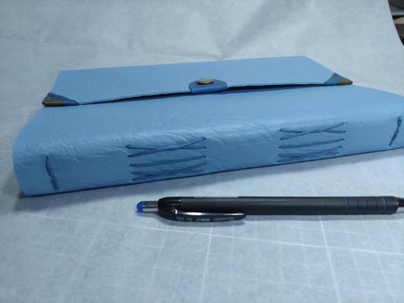 Caderno Artesanal Diário Azul Celeste