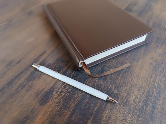 Caderno de Couro Capa Dura Marrom Café