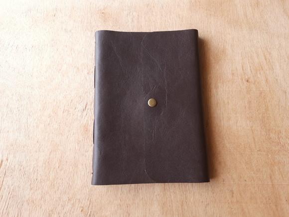 Caderno de Couro Diário Marrom Café
