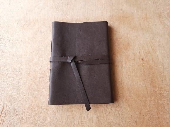 Caderno de Couro Diário Marrom Café Retrô