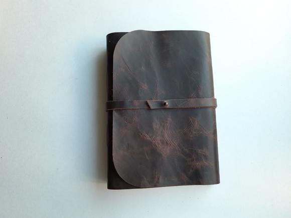 Caderno de Couro Diário Marrom Café