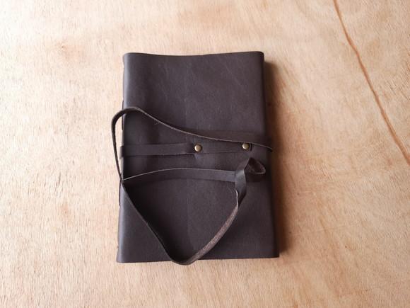 Caderno de Couro Diário Marrom Café Retrô