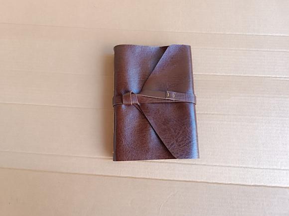 Caderno de Couro Diário Marrom Retrô A5