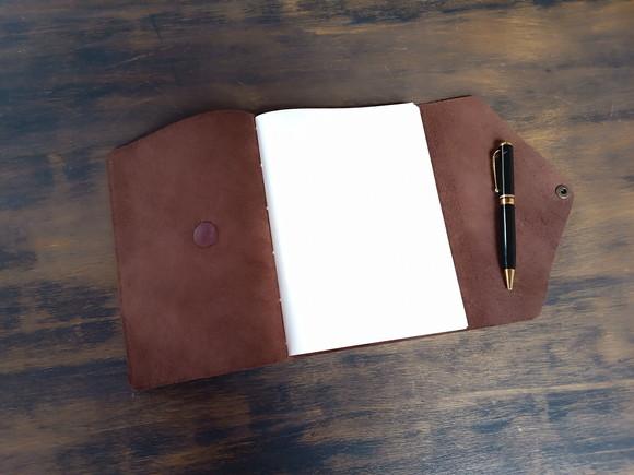 Caderno de Couro Diário Telha Envelope