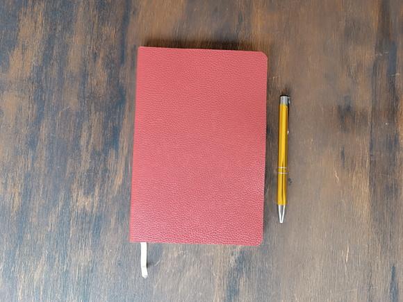 Caderno de Couro Legítimo Vermelho Capa Flexível