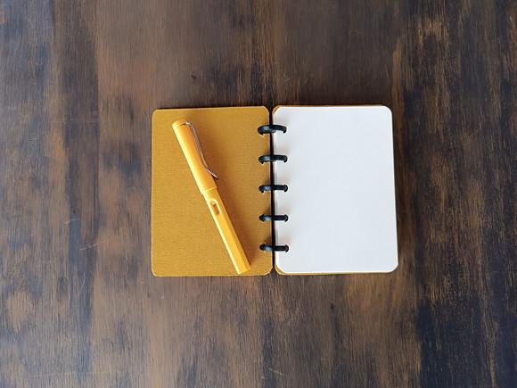 Caderno Inteligente de Discos de Couro Caramelo A6