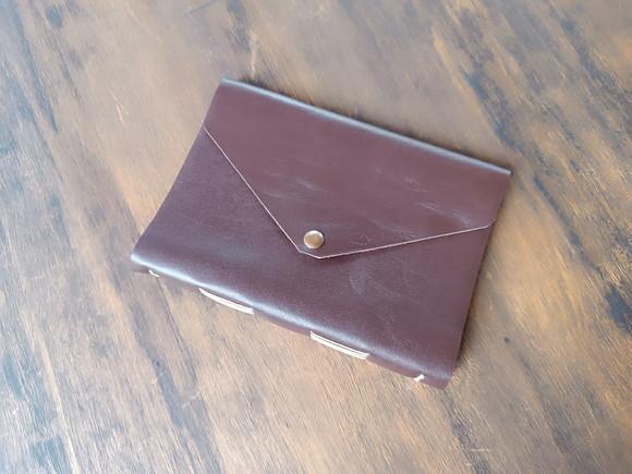 Caderno Marrom Café de Couro Diário Envelope