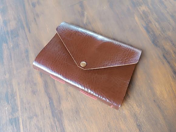 Caderno Marrom de Couro Diário Envelope