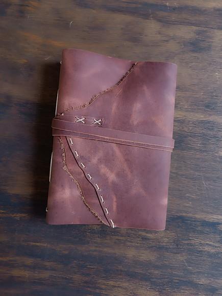 Caderno Marrom de Couro Legítimo Diário Rústico