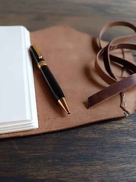 Caderno Marrom de Couro Legítimo Diário Rústico