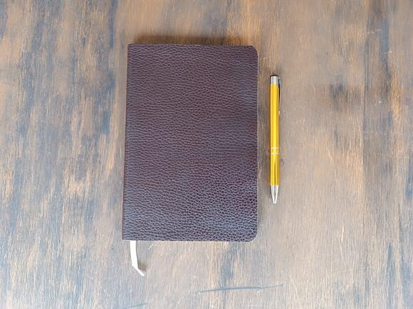 Caderno Marrom de Couro Legítimo Flexível