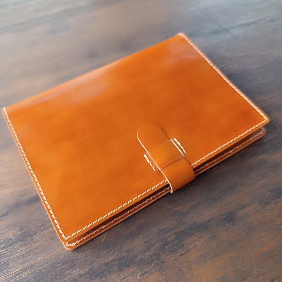 Capa de Couro Caramelo para Caderno Planner Bullet Journal