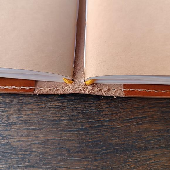 Capa de Couro Caramelo para Caderno Planner Bullet Journal