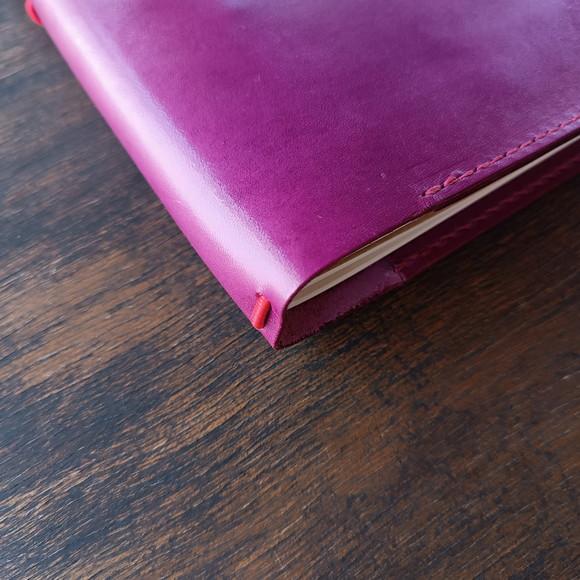 Capa de Couro Vinho para Caderno Planner Bullet Journal