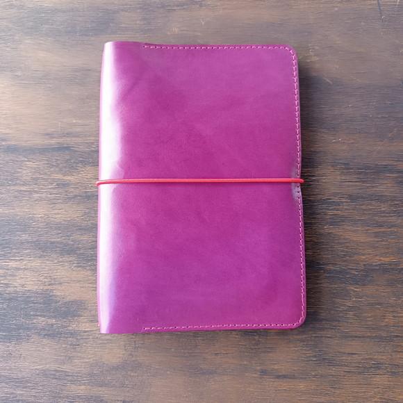 Capa de Couro Vinho para Caderno Planner Bullet Journal