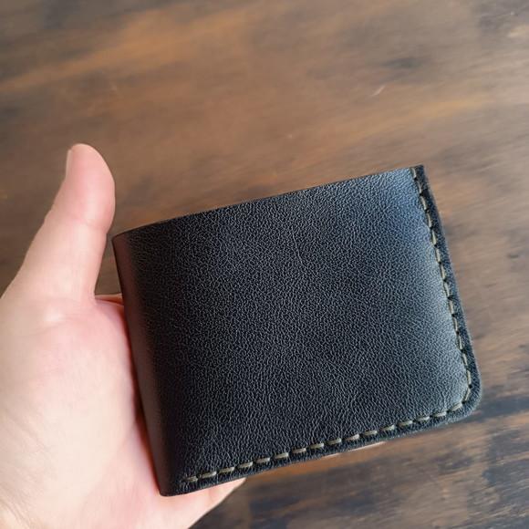 Carteira Masculina de Couro Legítimo Preto e Brinde