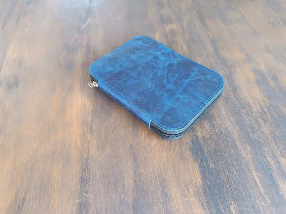 Estojo de Couro Legítimo com Zíper para Lápis e Caneta