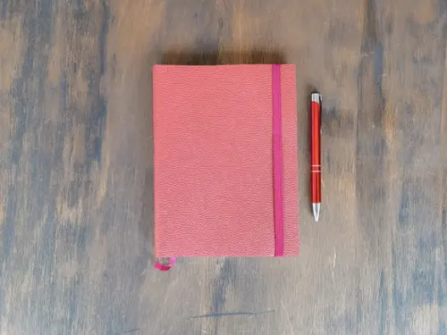 Agenda 2026 Capa de Couro Vermelho