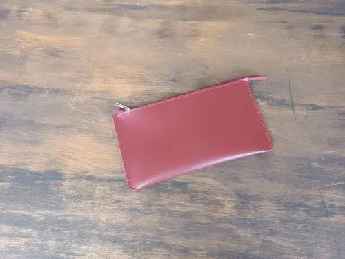 Bolsinha Necessaire de Couro Marsala