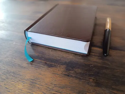 Caderno A6 Marrom Capa Dura de Couro Legítimo