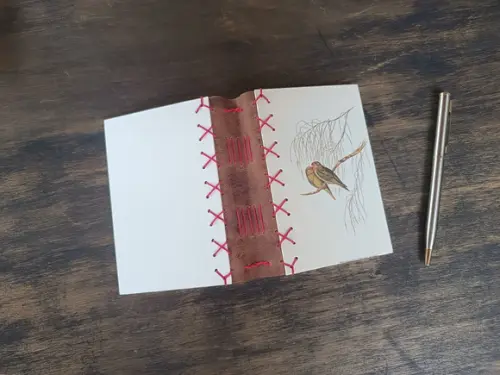 Caderno A6 Pássaros No4 Capa Dura Marrom