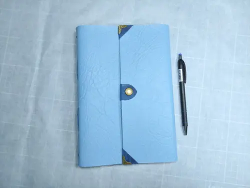 Caderno Artesanal Diário Azul Celeste