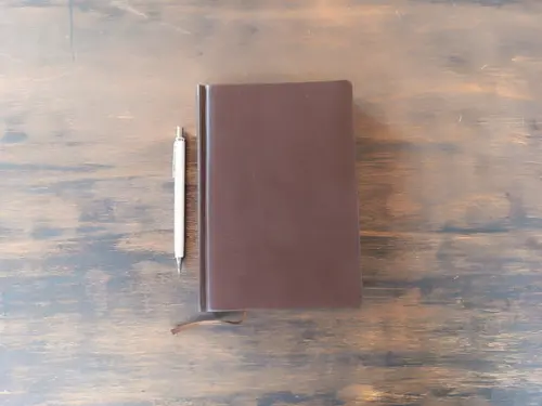Caderno de Couro Capa Dura Marrom Café