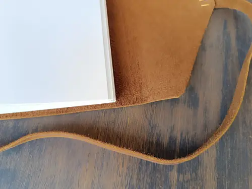 Caderno de Couro Diário Camurça