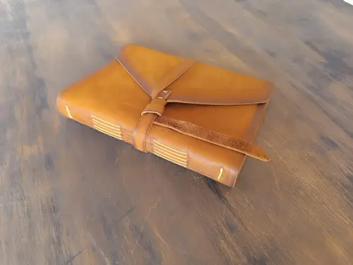 Caderno de Couro Diário Camurça
