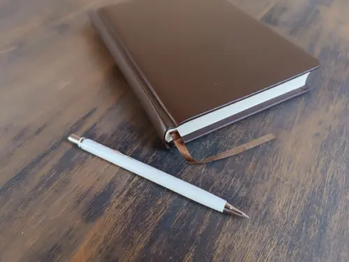 Caderno de Couro Capa Dura Marrom Café