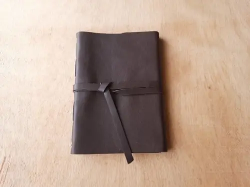 Caderno de Couro Diário Marrom Café Retrô