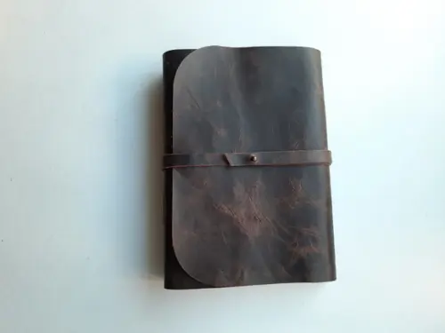 Caderno de Couro Diário Marrom Café