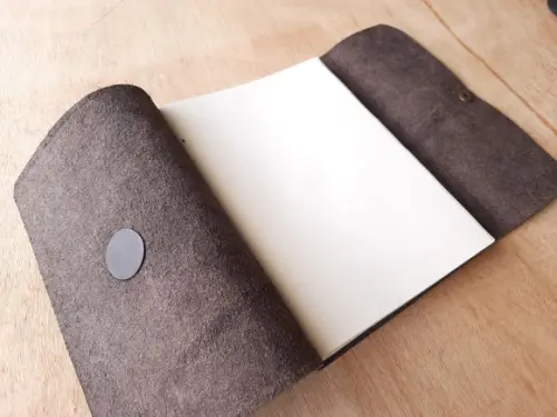Caderno de Couro Diário Marrom Café