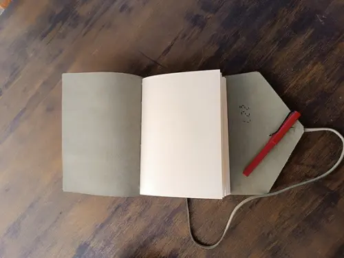Caderno de Couro Diário Verde Estonado