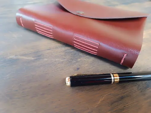 Caderno de Couro Diário Telha Envelope