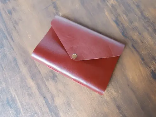 Caderno de Couro Diário Telha Envelope