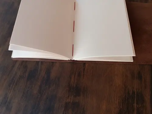 Caderno de Couro Marrom Café com Botão de Pressão