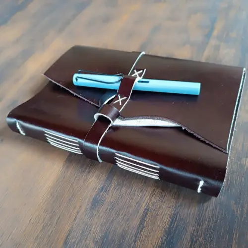 Caderno Diário de Couro Mahogany
