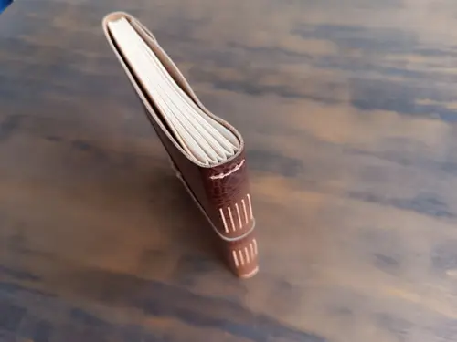 Caderno Diário de Couro Marrom Mesclado